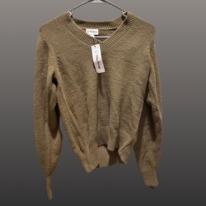 NWT The Drop Essential V-Neck Sweater Khaki Green Soft Knit‎ Sz XS